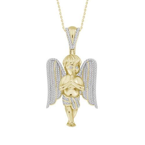 MEN'S PENDANT 0.70CT ROUND DIAMOND 10K YELLOW GOLD 1 219345Y