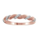 LADIES STACKABLE BAND 0.11CT ROUND DIAMOND 14K ROSE GOLD 2 219530R