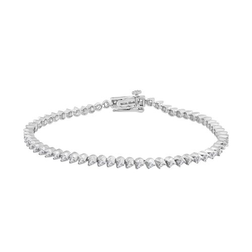 LADIES BRACELET 1.00CT ROUND DIAMOND 14K WHITE GOLD 1 219701W