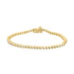 LADIES BRACELET 1.00CT ROUND DIAMOND 14K YELLOW GOLD 2 219701Y