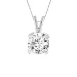 LADIES SOLITAIRE PENDANT WITH CHAIN 0.15CT ROUND DIAMOND 14K WHITE GOLD 2 220657W