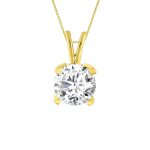 LADIES SOLITAIRE PENDANT 0.15CT ROUND DIAMOND 14K YELLOW GOLD 2 220657Y