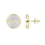 LADIES EARRINGS 0.16CT ROUND DIAMOND 10K YELLOW GOLD 2 225545Y