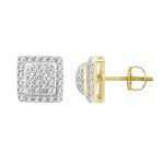 LADIES STUD EARRINGS 0.15CT ROUND DIAMOND 10K YELLOW GOLD 2 225589Y