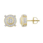 LADIES STUD EARRINGS 0.25CT ROUND DIAMOND 10K YELLOW GOLD 2 225640Y