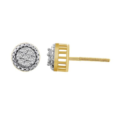 LADIES STUD EARRINGS 0.15CT ROUND DIAMOND 10K YELLOW GOLD 1 226407Y