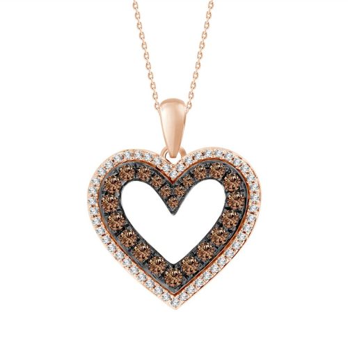 LADIES PENDANT 0.25CT ROUND DARK BROWN DIAMOND 10K ROSE GOLD 1 228404R
