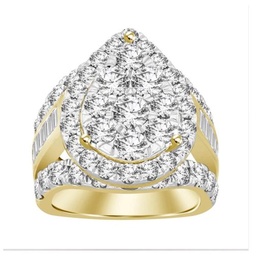 LADIES RING 5.00CT ROUND/BAGUETTE DIAMOND 10K YELLOW GOLD 1 228752Y