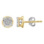LADIES STUD EARRINGS 0.10CT ROUND DIAMOND 10K YELLOW GOLD 2 229144Y