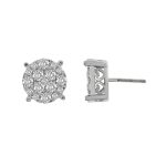 LADIES STUD EARRINGS 2.00CT ROUND DIAMOND 10K WHITE GOLD 2 229383W
