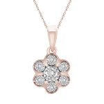 LADIES PENDANT 0.15CT ROUND DIAMOND 10K ROSE GOLD 2 232334R