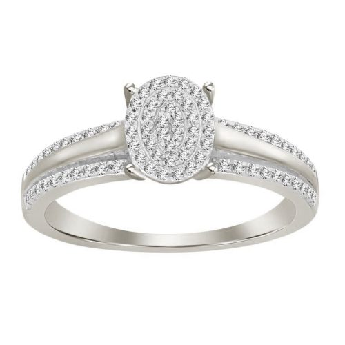 LADIES RING 0.20CT ROUND DIAMOND 10K WHITE GOLD 1 232399W