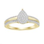 LADIES RING 0.20CT ROUND DIAMOND 10K YELLOW GOLD 2 232407Y