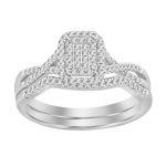 LADIES BRIDAL SET 0.25CT ROUND DIAMOND 10K WHITE GOLD 2 233491W