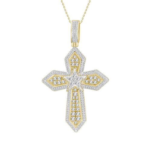 MEN'S CHARM 1.50CT ROUND DIAMOND 10K YELLOW GOLD 1 235449Y