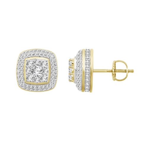 LADIES STUD EARRINGS 1.00CT ROUND DIAMOND 10K YELLOW GOLD 1 235583Y
