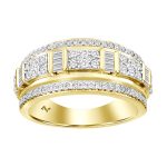 MEN'S BAND 1.00CT ROUND/BAGUETTE DIAMOND 10K YELLOW GOLD 2 238229Y