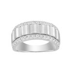 MEN'S BAND 1.00CT ROUND DIAMOND 14K WHITE GOLD 2 239785W