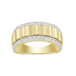 MEN'S BAND 1.00CT ROUND DIAMOND 14K YELLOW GOLD 2 239785Y