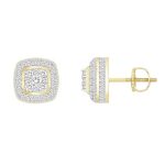 LADIES STUD EARRINGS 0.50CT ROUND DIAMOND 10K YELLOW GOLD 2 240434Y