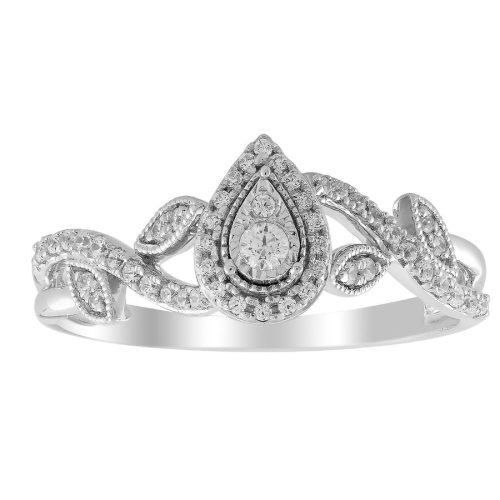 LADIES RING 0.25CT ROUND DIAMOND 10K WHITE GOLD 1 240881W