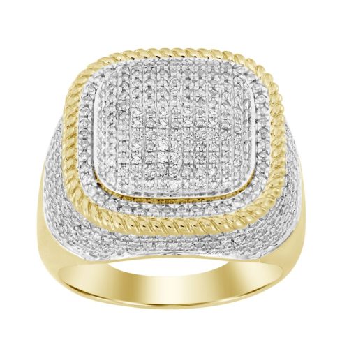 MEN'S RING 1.00CT ROUND DIAMOND 10K YELLOW GOLD 1 241016Y