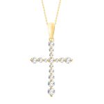 LADIES PENDANT WITH CHAIN 0.50CT ROUND DIAMOND 14K YELLOW GOLD (SI QUALITY) 2 241914Y