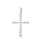 LADIES PENDANT WITH CHAIN 0.75CT ROUND DIAMOND 14K WHITE GOLD 2 241923W