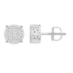 LADIES STUD EARRINGS 0.50CT ROUND DIAMOND 10K WHITE GOLD 2 243705W