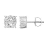 LADIES EARRING 0.50CT ROUND DIAMOND 10K WHITE GOLD 2 243763W