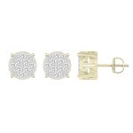LADIES STUD EARRINGS 0.25CT ROUND DIAMOND 10K YELLOW GOLD 2 247148Y