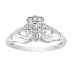 LADIES RING 0.15CT ROUND DIAMOND 10K WHITE GOLD 2 247888W
