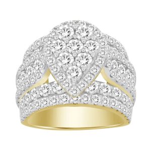 LADIES RING 5.00CT ROUND DIAMOND 10K YELLOW GOLD