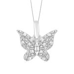 LADIES PENDANT WITH CHAIN 0.10CT ROUND DIAMOND 10K WHITE GOLD 2 252779W