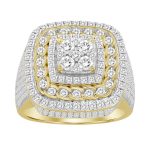 MEN'S RING 2.00CT ROUND DIAMOND 10K YELLOW GOLD 2 252959Y