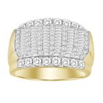 MEN'S BAND 2.00CT ROUND/BAGUETTE DIAMOND 10K YELLOW GOLD 2 253462Y