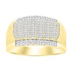 MEN'S BAND 1.00CT ROUND/BAGUETTE DIAMOND 10K YELLOW GOLD 2 257739Y