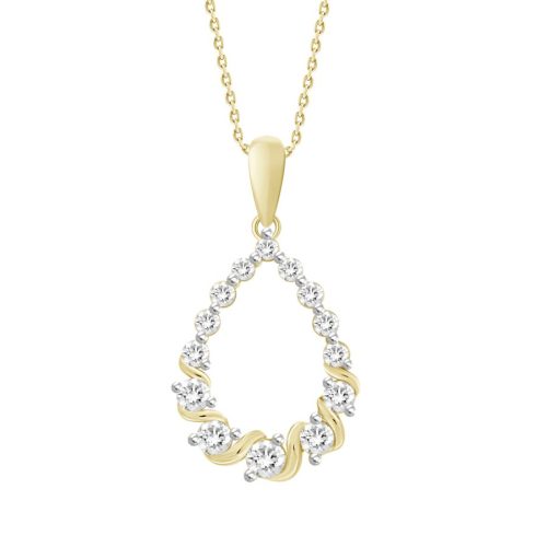 LADIES PENDANT WITH CHAIN 0.50CT ROUND DIAMOND 10K YELLOW GOLD 1 259282Y