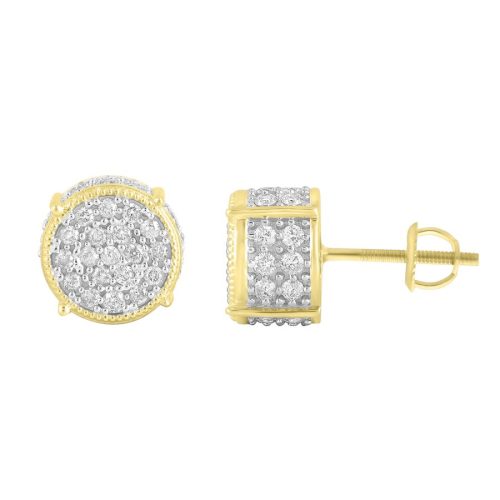 LADIES STUD EARRINGS 0.70CT ROUND DIAMOND 14K YELLOW GOLD 1 259456Y