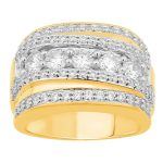 MEN'S BAND 3.00CT ROUND DIAMOND 10K YELLOW GOLD 2 261414Y