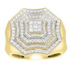 MEN'S RING 1.00CT ROUND DIAMOND 14K YELLOW GOLD 2 265146Y
