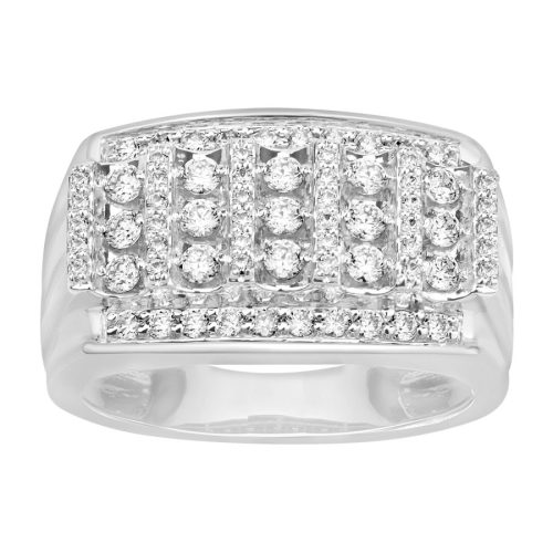 MEN'S BAND 1.00CT ROUND DIAMOND 10K WHITE GOLD 1 265399W