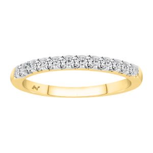 LADIES BAND 0.33CT ROUND DIAMOND 14K YELLOW GOLD