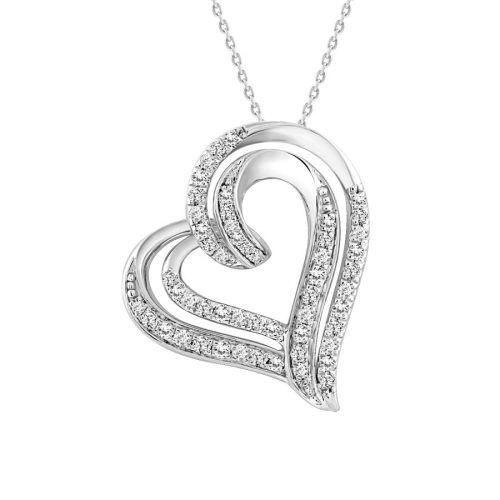 LADIES PENDANT 0.25CT ROUND DIAMOND 10K WHITE GOLD 1 267138W