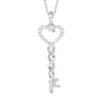 LADIES PENDANT WITH CHAIN 0.20CT ROUND DIAMOND 10K WHITE GOLD 2 268252W