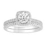 LADIES BRIDAL SET 1.33CT ROUND DIAMOND 14K WHITE GOLD (SI QUALITY) (CENTER STONE 0.75CT ROUND DIAMOND) 2 272164W A