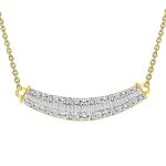 LADIES NECKLACE 0.50CT ROUND/BAGUETTE DIAMOND 14K YELLOW GOLD (SI QUALITY) 2 273556Y A