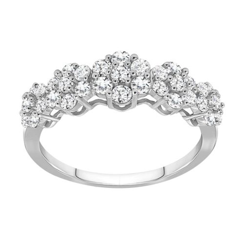 LADIES RING 0.85CT ROUND DIAMOND 10K WHITE GOLD 1 273615W