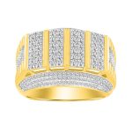 MEN'S RING 1.00CT ROUND DIAMOND 10K YELLOW GOLD 2 273865Y