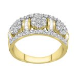 LADIES BAND 1.00CT ROUND/BAGUETTE DIAMOND 10K YELLOW GOLD 2 274698Y